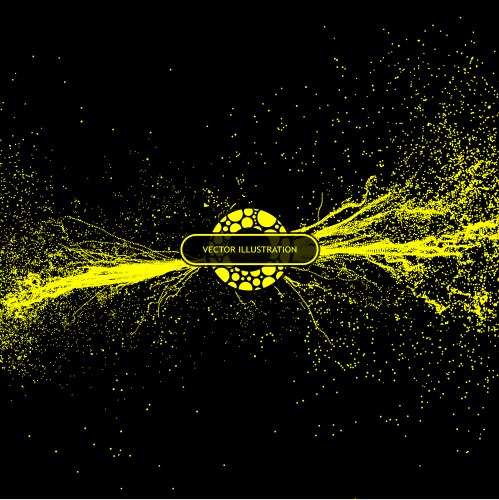 Array with dynamic particles 3d technology style vector image