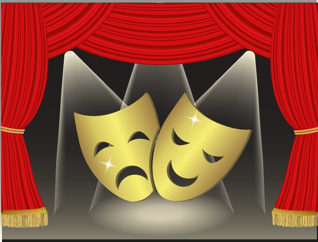 Theatrical Masks Royalty Free Vector Image Vectorstock