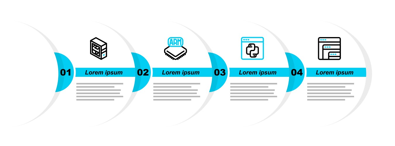 Set line software python programming language vector image