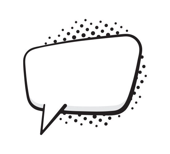 speech bubble rectangular shape with dots rays vector