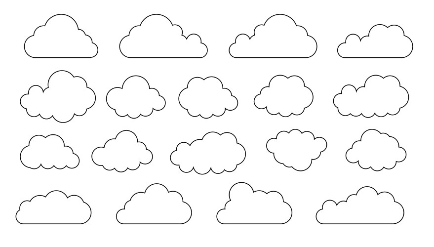 Clouds line art icon databases networking vector image