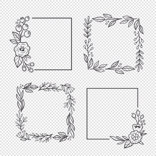 Floral Frame Collection Vector Image
