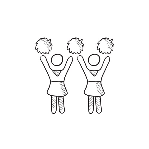 Cheerleaders sketch icon Vector Image