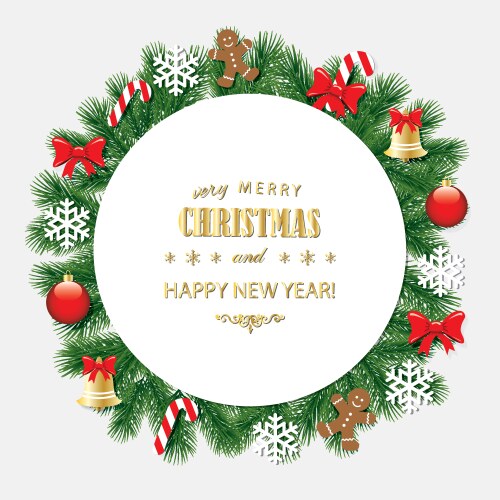 Red and golden merry christmas background Vector Image
