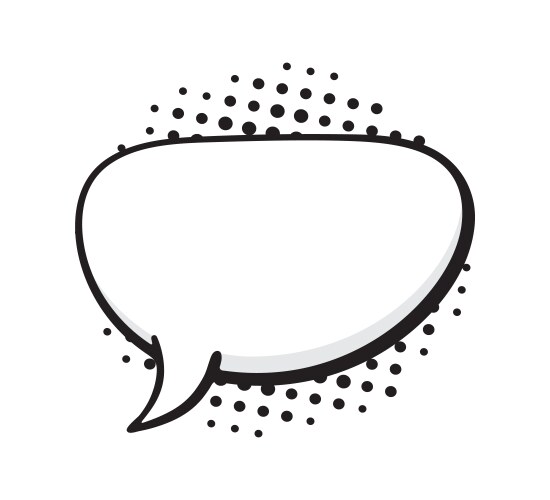 Comic speech bubble cloud shape in pop art style Vector Image