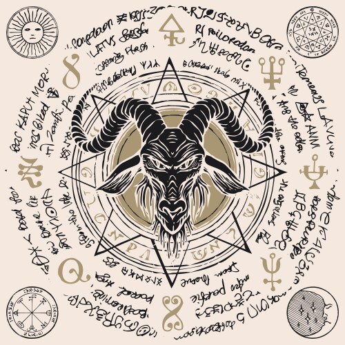 Baphomet Goat Head Symbol Vector Image