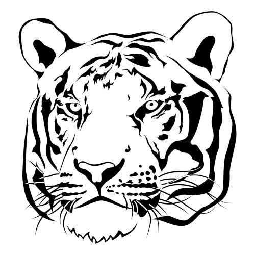 Tiger head silhouette Vector Image
