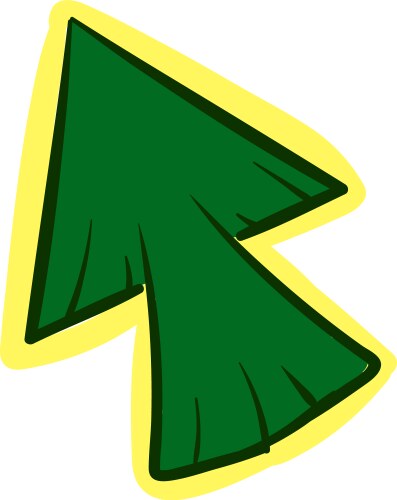 A green arrow click cursor mouse pointer iconlong vector image