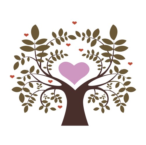 Love tree red color Royalty Free Vector Image - VectorStock