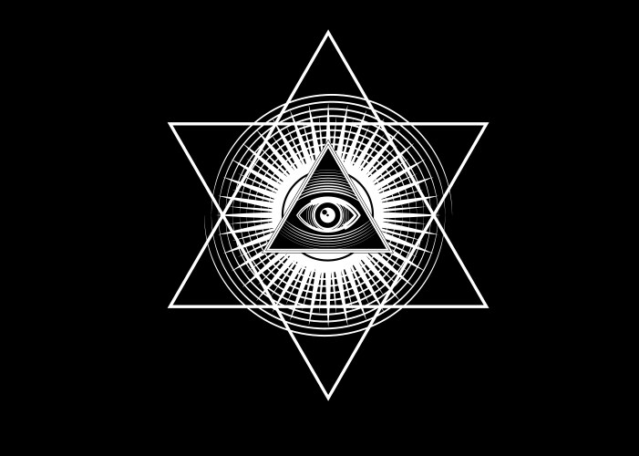 Sacred masonic symbol all seeing eye isolated Vector Image