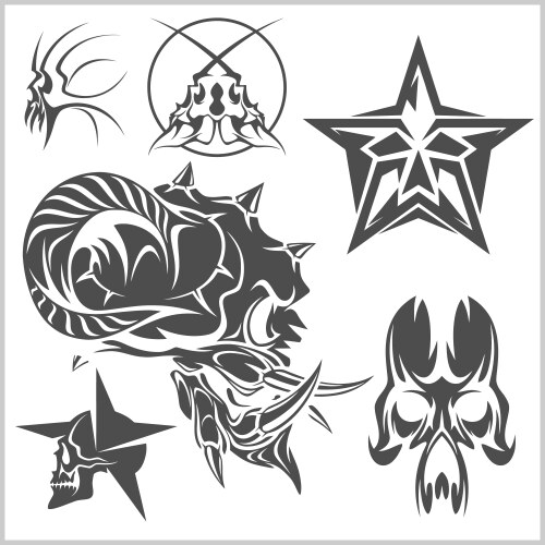Set of skulls Vector Image