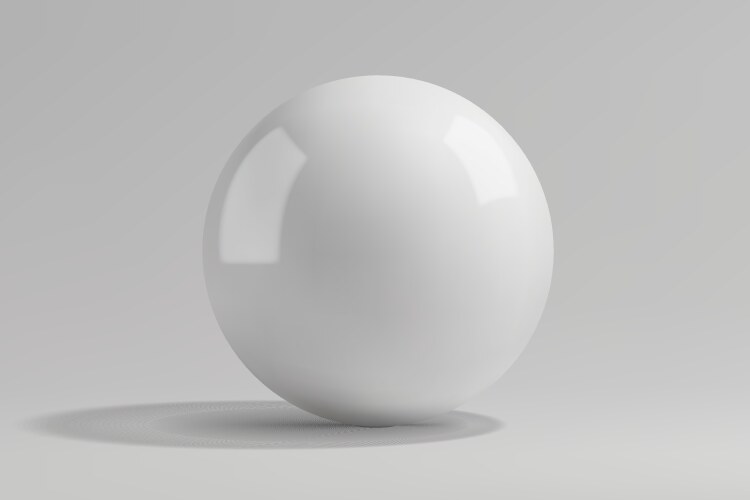 White sphere on a gray gradient background vector image