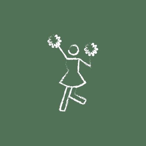 Cheerleader icon drawn in chalk Vector Image