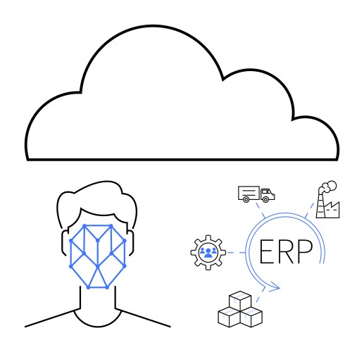 Cloud-based erp integration with ai-powered facial vector image