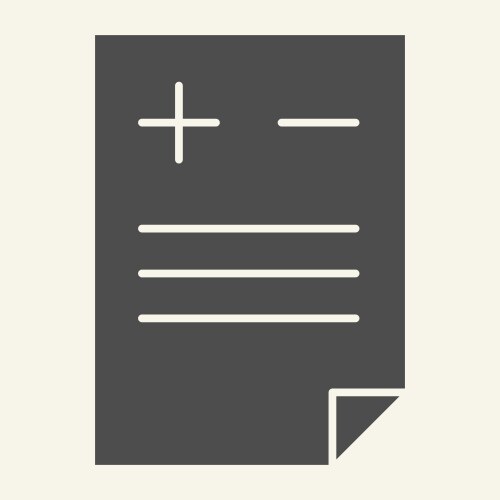 Add or delete document solid icon file with plus vector image