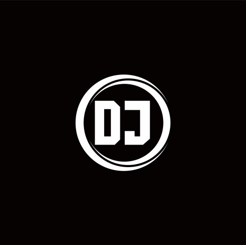 Dj logo monogram design template Royalty Free Vector Image