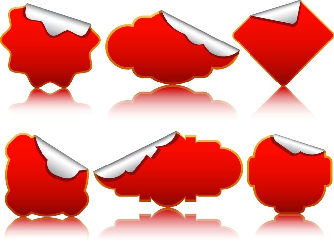 Red Stickers Collection – Royalty-Free Vector | VectorStock
