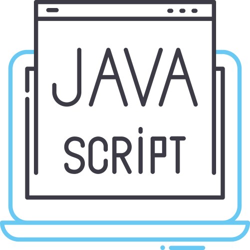 Java script line icon outline symbol vector image