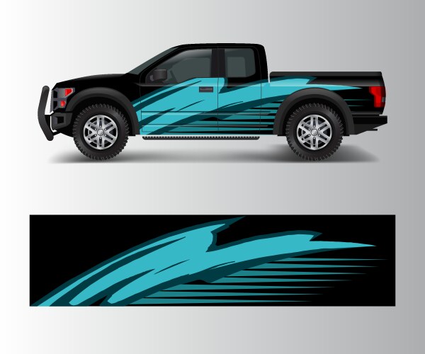 Racing Truck & Vehicle Wrap Graphics Vector Image