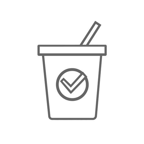 Check marked cup transparent png gray outline Vector Image