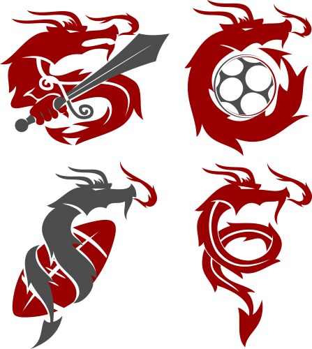 Dragon Soccer Logo - Mascot Template Vector Image