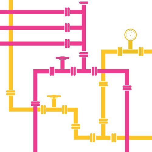 Pipeline system seamless pattern Royalty Free Vector Image