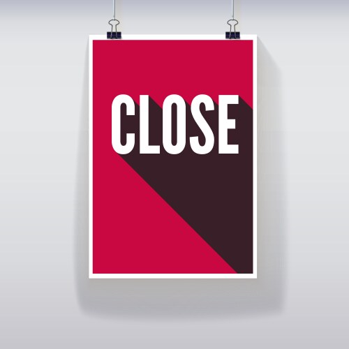 Close shopping door signs board vector image