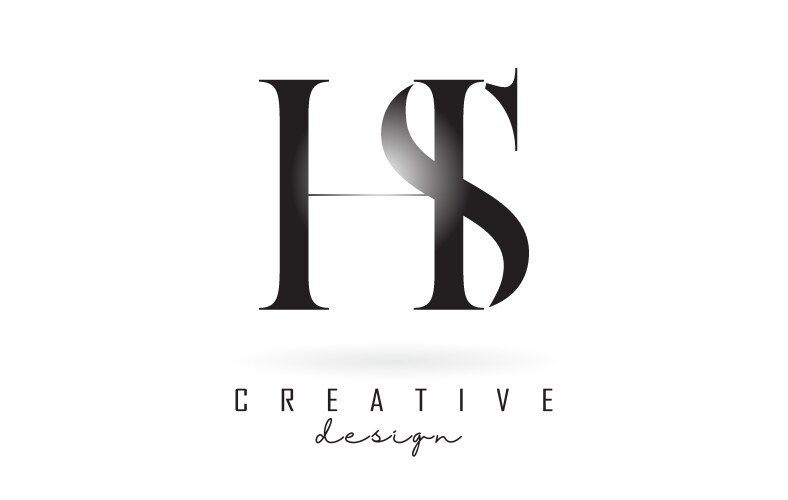 Hs h s letter design logo logotype concept Vector Image