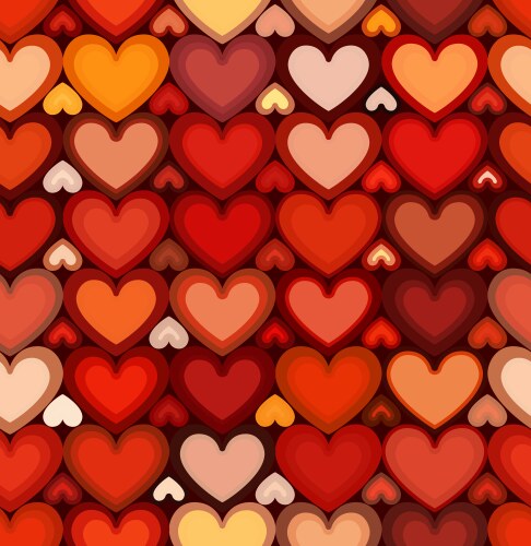 Red mottled hearts seamless pattern vector image