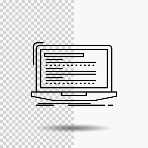 Code coding computer monoblock laptop line icon vector image
