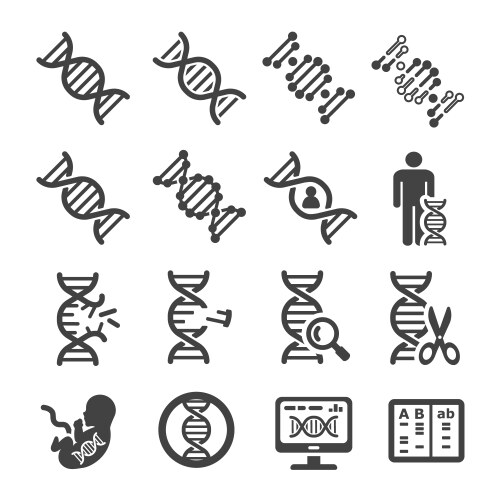 Genetics round with dna line Royalty Free Vector Image