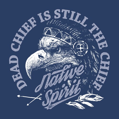 Native American Chief Skull Feather Vector Image