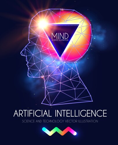 Artificial intelligence human consciousness mind vector image