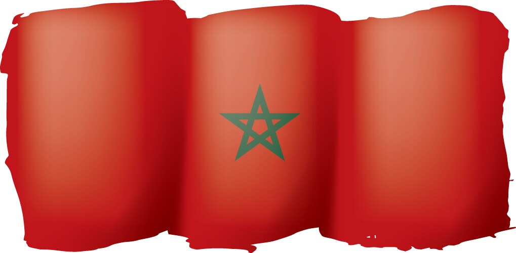 Morocco flag on a white Vector Image
