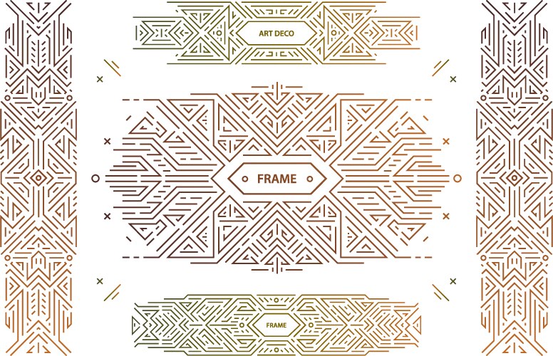 set abstract geometric design elements vector image