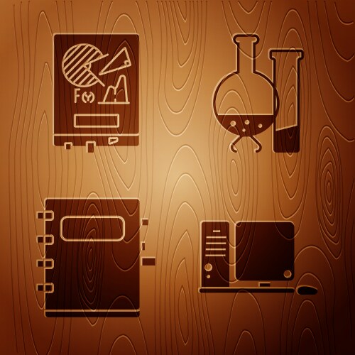 Set computer monitor with keyboard and mouse vector image