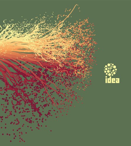 Point explode array with dynamic emitted particles vector image