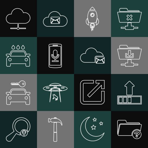 Set line unknown directory loading ftp folder vector image