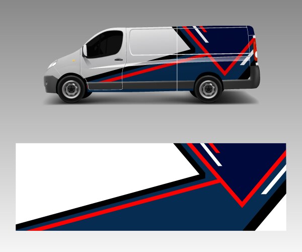 Van Wrap Stripe Graphics Vector Image