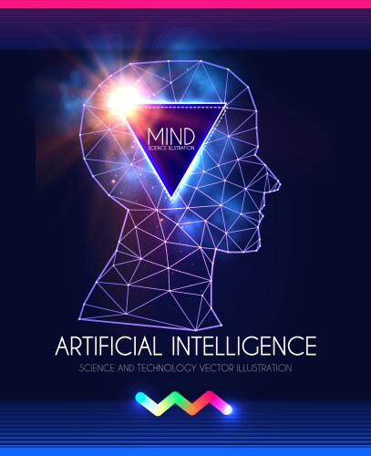 artificial intelligence human consciousness mind vector image