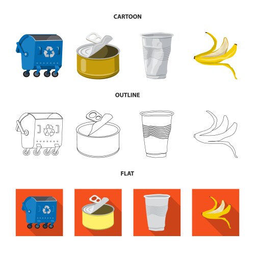 Isolated object of dump and sort icon set vector image