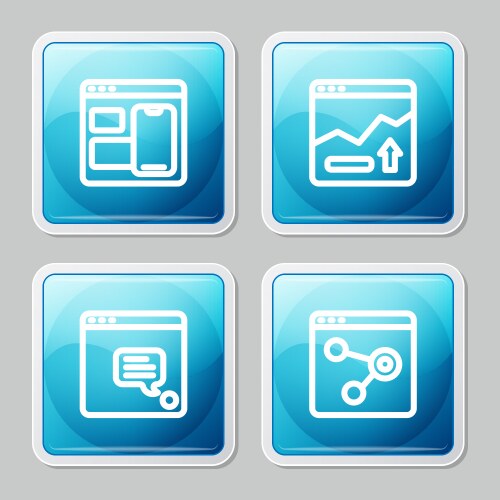 Set line web developer programming code financial vector image
