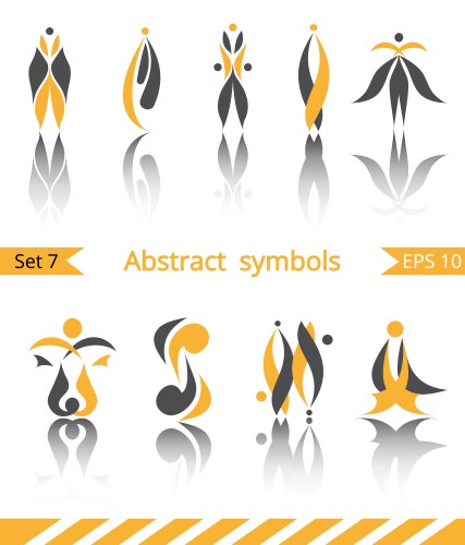 Set of different abstract flat summer and spring vector image