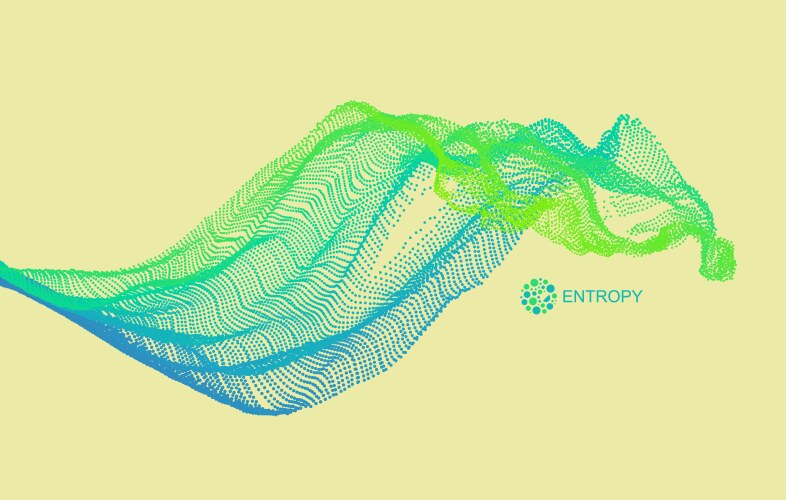 Array with dynamic emitted particles flowing vector image
