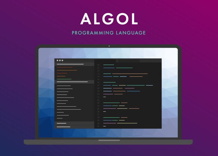 Algol programming language vector image