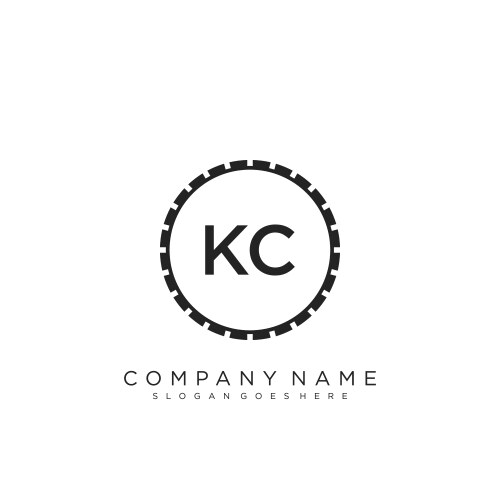 Initial kc handwriting logo with circle template – Royalty-Free Vector ...