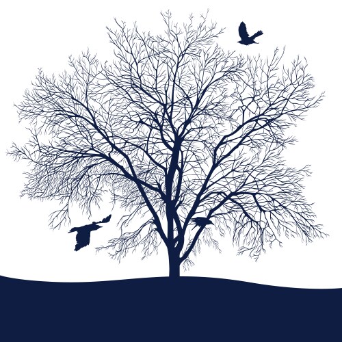 Grunge magic tree background Royalty Free Vector Image