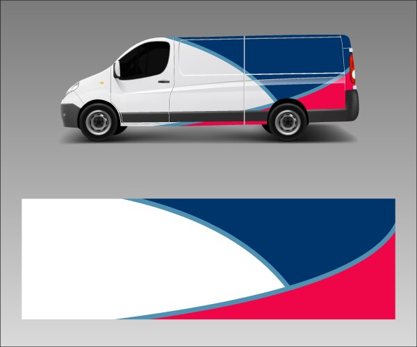 Modern Van Wrap Graphics Royalty Free Vector Image