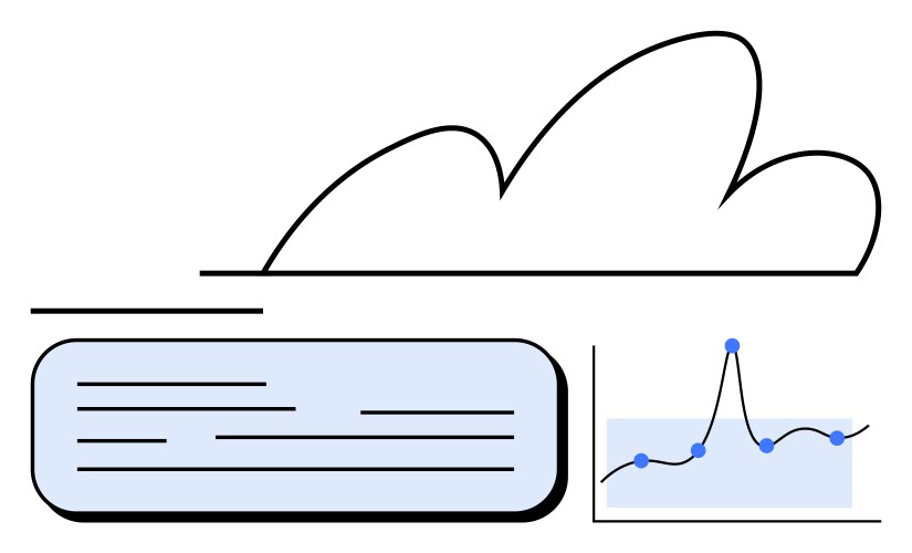 Cloud computing and data visualization streamlined vector image