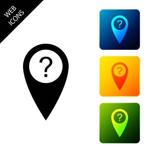 Map pointer with question symbol icon isolated vector image